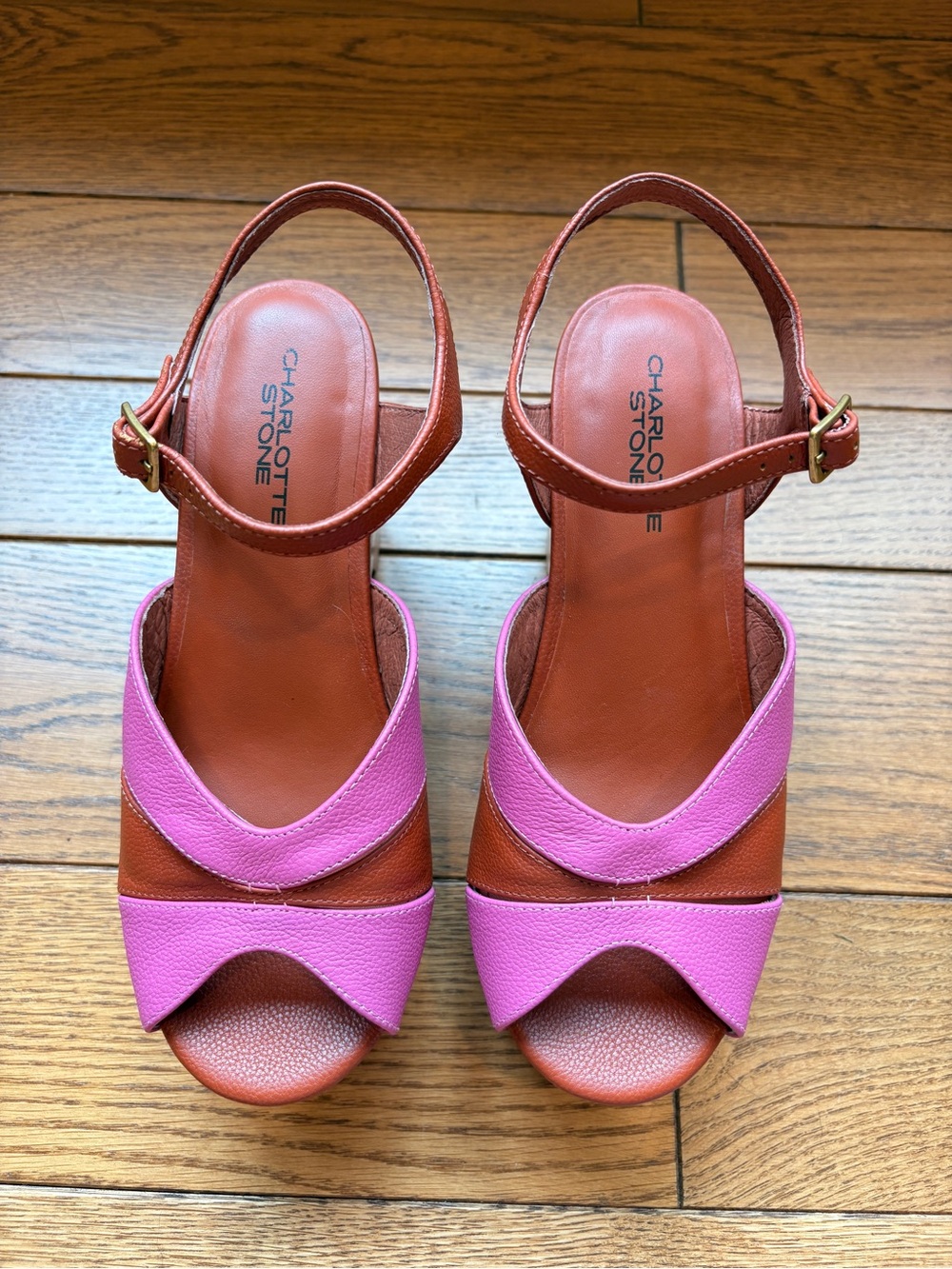 Charlotte Stone “Angie” Platform Wooden Sandals in Sienna Carnation - Women - Picture 5 of 6